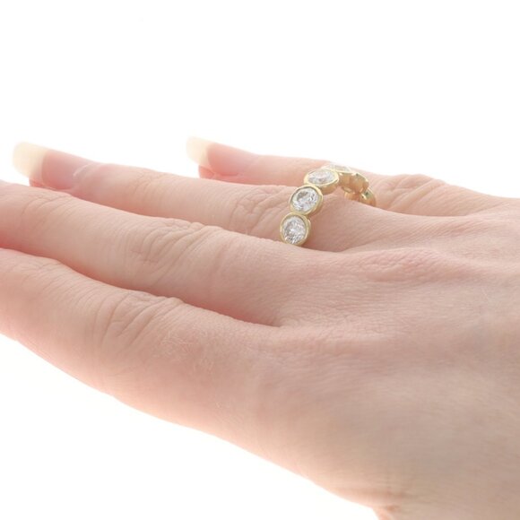 Rahminov Diamond Eternity Band Yellow Gold 18k 5.24ctw EB2340 Wedding Ring 6 1/2 - Picture 4 of 6